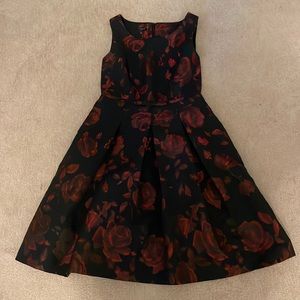 Talbots Rose Pattern Cocktail Dress